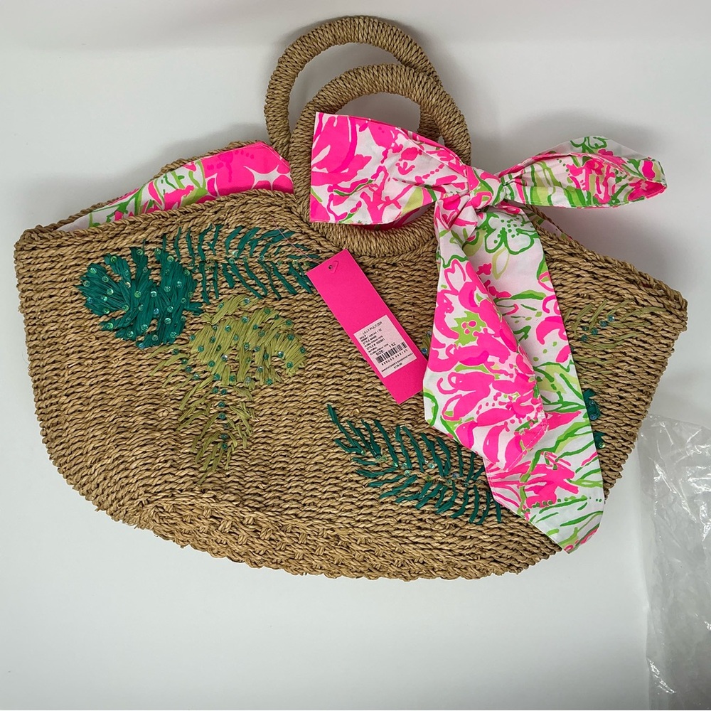 🩷💚LILLY PULITZER NATURAL STRAW TOTE BAG!🩷💚